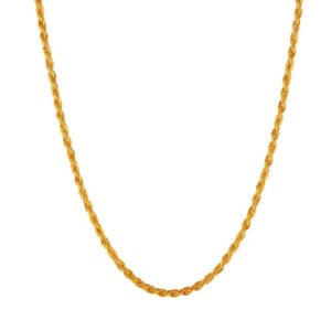Men Gold-Plated Twisted Rope Link Chain Necklace