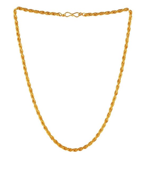 Men Gold-Plated Twisted Rope Link Chain Necklace