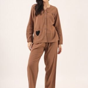 Women’s Mandarin Collar Cotton Night Suit
