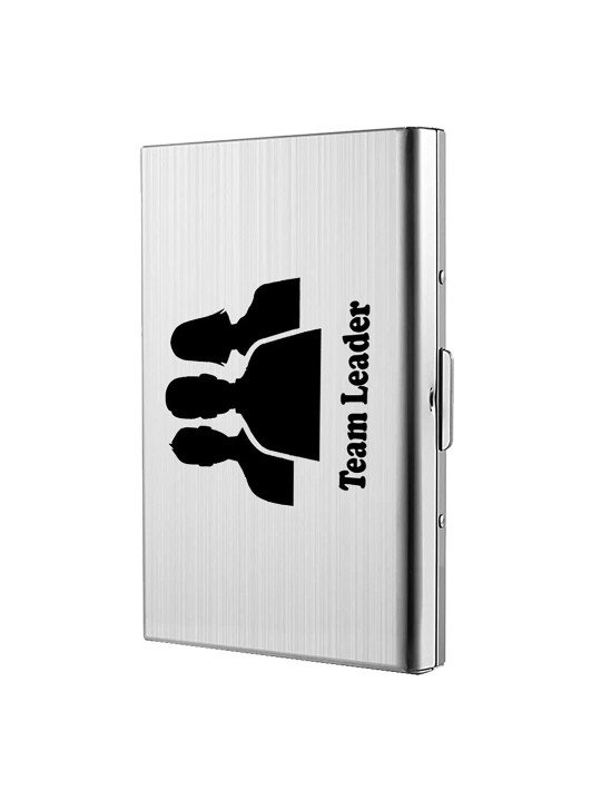 Abstract Printed Grey Card Holder with 6 Card Slots