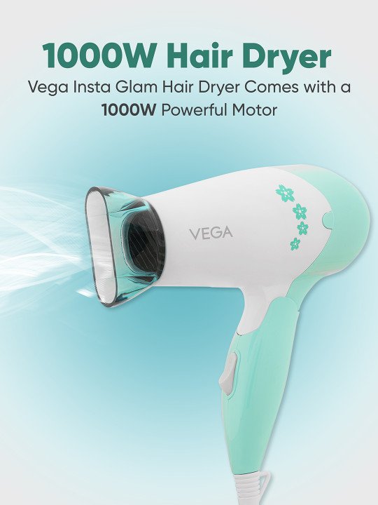 Insta Glam 1000W Foldable Hair Dryer - Image 5