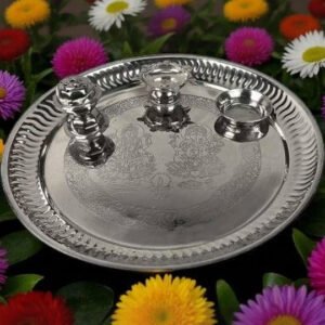 Silver-Plated Decorative Pooja Thali
