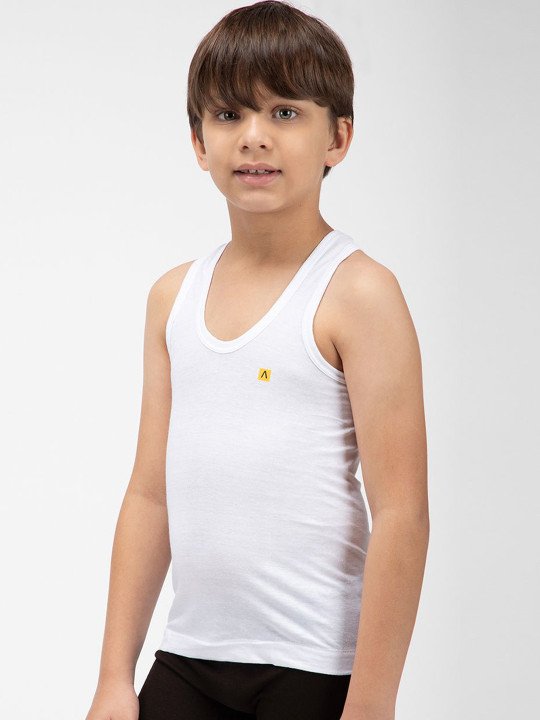 AMUL COMFY Boys Scoop Neck Cotton Innerwear Vests – Sleeveless, Regular Fit