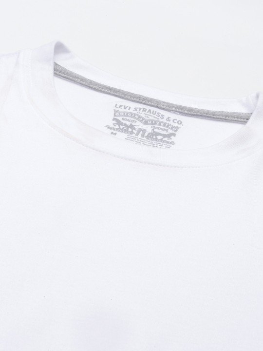 Levi’s Men’s White Solid Round-Neck T-Shirt | NestShobha - Image 2