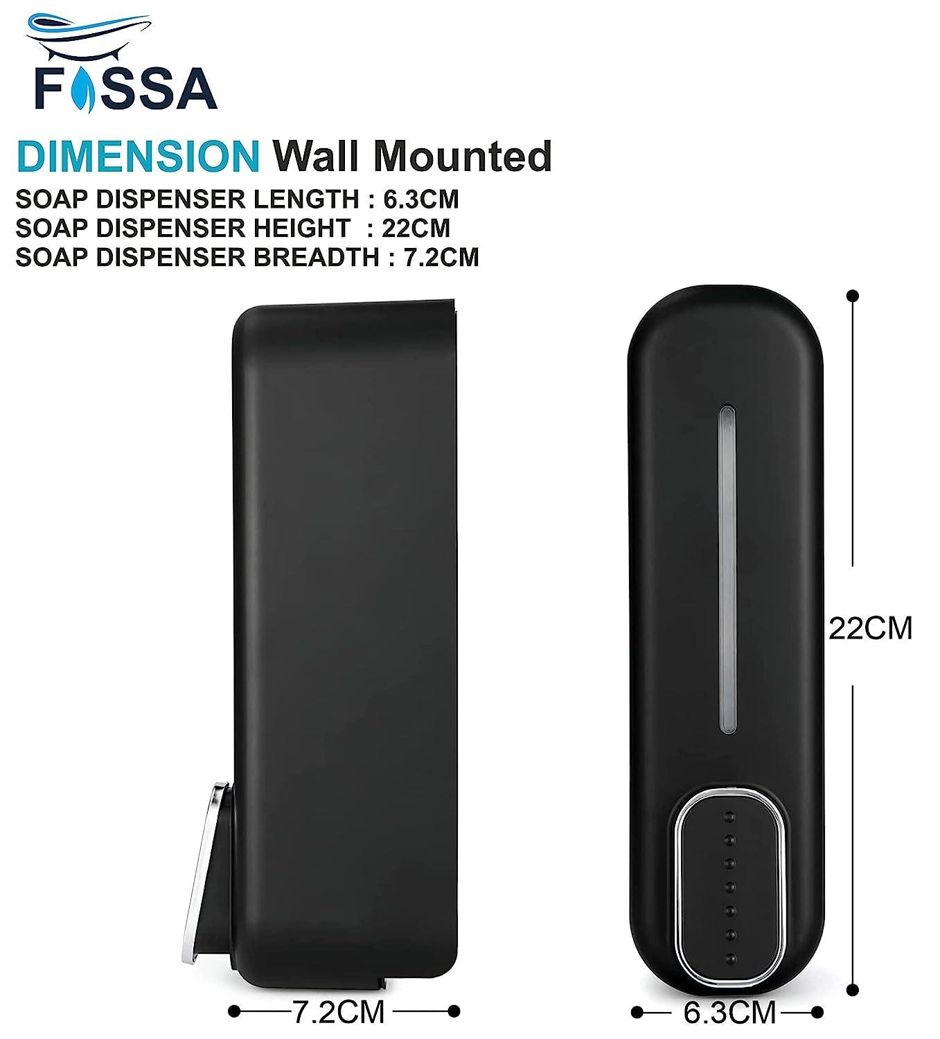 Fossa Wall-Mount Soap Dispenser 350ml – Manual Dispenser for Soap, Shampoo, Hand Cleanser, Shower Gel - Image 2