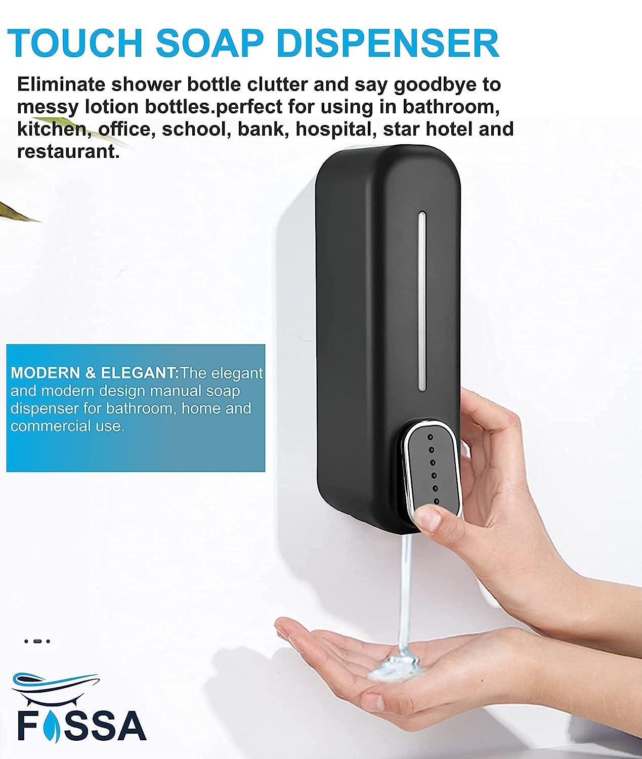 Fossa Wall-Mount Soap Dispenser 350ml – Manual Dispenser for Soap, Shampoo, Hand Cleanser, Shower Gel - Image 3