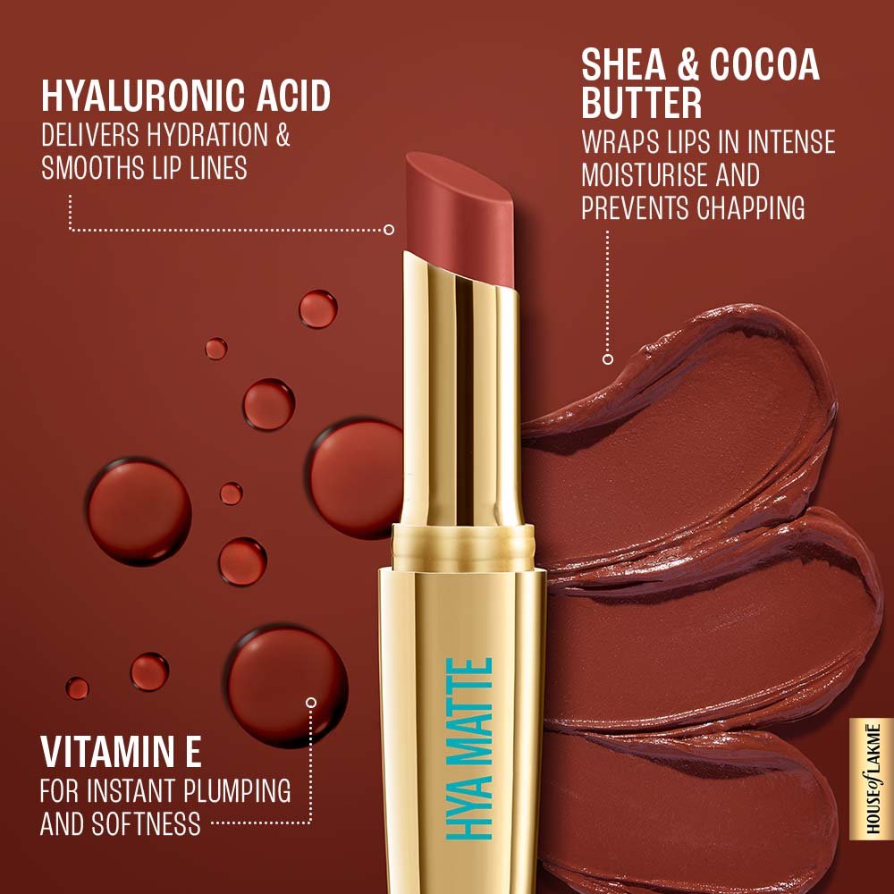 Lakmé 9to5 Hya Matte Lipstick with Hyaluronic Acid - Image 3