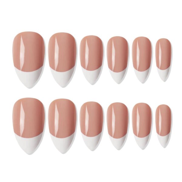 Shills Professional Reusable French Almond Press-On Nails – Beige (24 pcs) - Image 3