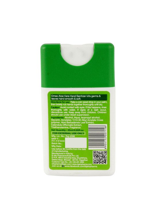 Omeo Aloe Vera Pocket Hand Sanitizer – 25ml - Image 2