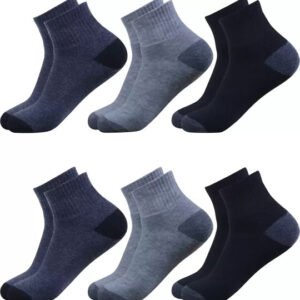 Winget Men Cotton Ankle Socks – Pack of 6, Assorted Colors