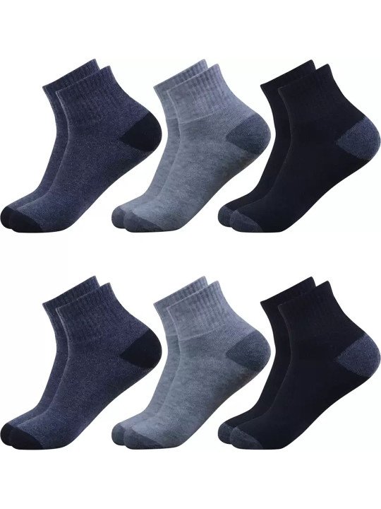 Winget Men Cotton Ankle Socks – Pack of 6, Assorted Colors