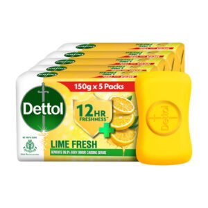 Dettol Lime Fresh Bathing Soap – Set of 5 (150g Each)