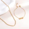 Gold Beaded Necklace & Infinity Charm Bracelet Combo Set |  Jewellery – NestShobha