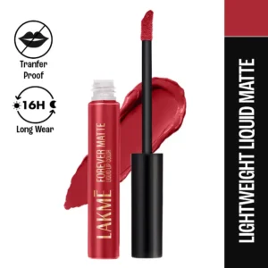 Lakmé Forever Matte Liquid Lipstick, 16hr, Lightweight & Transferproof - Red Velvet, 5.6ml