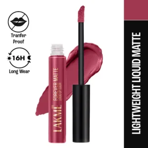 Lakmé Forever Matte Liquid Lipstick, 16hr, Lightweight & Transferproof - Red Velvet, 5.6ml - Pink