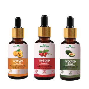 Nature Glow Herbal Apricot, Rosehip & Avocado Facial Oil – Set of 3 (15ml Each)