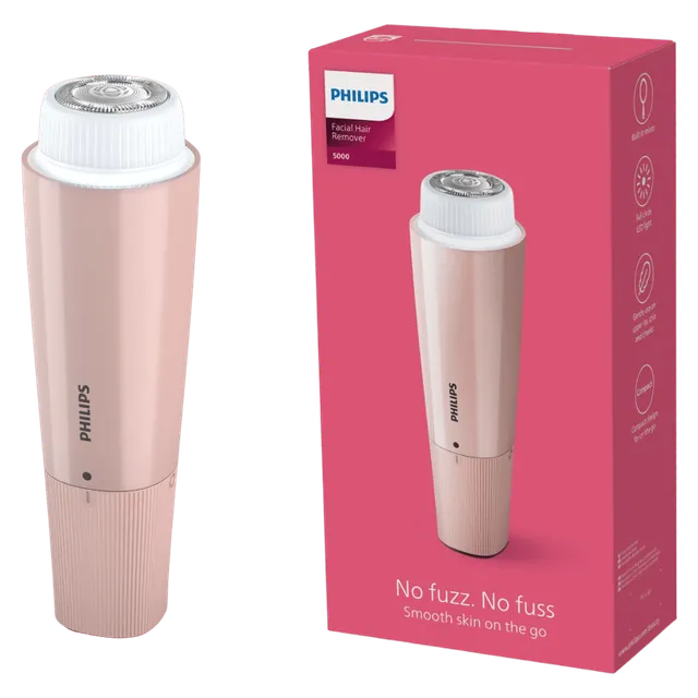 PHILIPS 5000 Series Cordless Grooming Kit for Women – Facial Hair Remover (Lychee Pink)