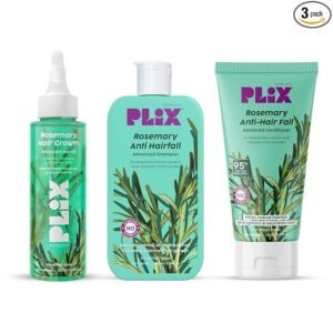 The Plant Fix Plix 475mg Rosemary Hair Growth Advanced Oil, Shampoo & Conditioner | Anti-Hair Fall Trio | Dermatologically Tested