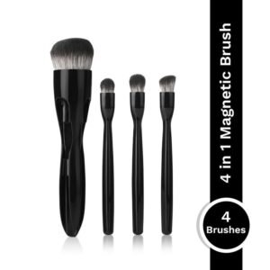 4-in-1 Magnetic Makeup Brush | Travel-Friendly, Compact Handle, High-Quality Bristles