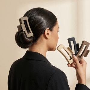 NestShobha Premium Leaf Hair Claw Clip for Women & Girls | Strong Hold Matte Finish | Elegant Joड़ा/Bun Hair Clip | Pack of 4 (Multicolor)